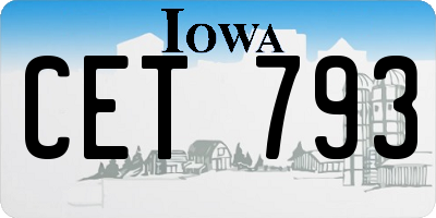 IA license plate CET793