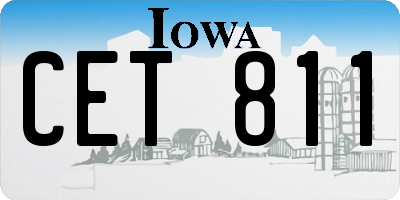 IA license plate CET811