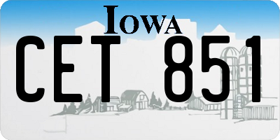 IA license plate CET851