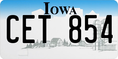 IA license plate CET854