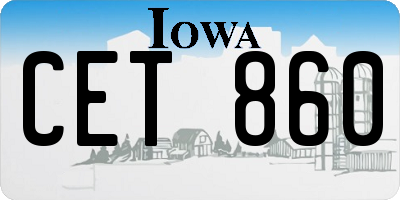IA license plate CET860