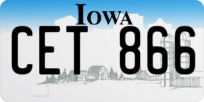 IA license plate CET866