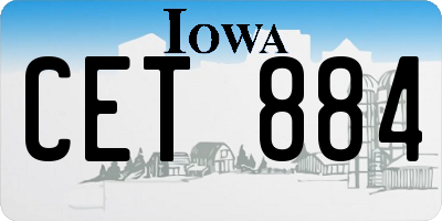 IA license plate CET884