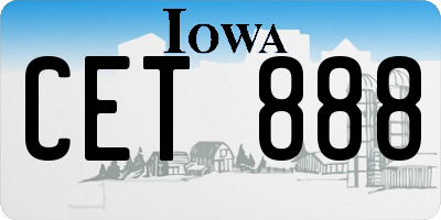 IA license plate CET888