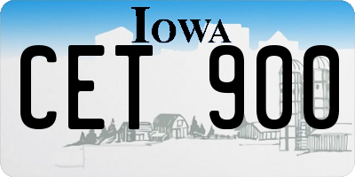 IA license plate CET900
