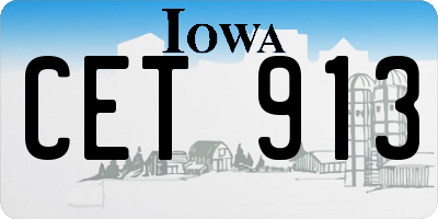 IA license plate CET913