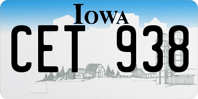 IA license plate CET938