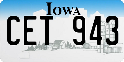 IA license plate CET943