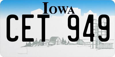 IA license plate CET949
