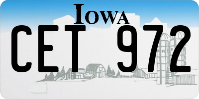 IA license plate CET972
