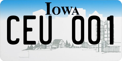 IA license plate CEU001