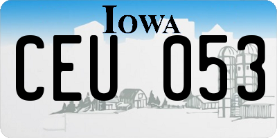 IA license plate CEU053