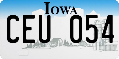 IA license plate CEU054