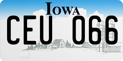 IA license plate CEU066
