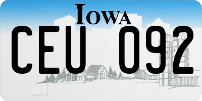 IA license plate CEU092