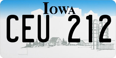 IA license plate CEU212