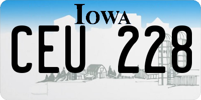IA license plate CEU228