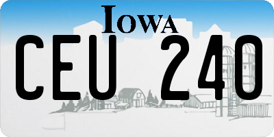 IA license plate CEU240