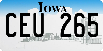 IA license plate CEU265
