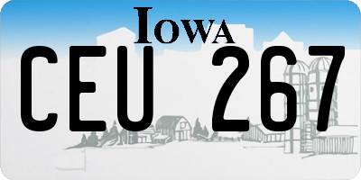 IA license plate CEU267