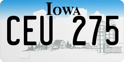 IA license plate CEU275