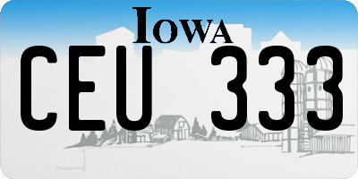 IA license plate CEU333