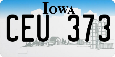 IA license plate CEU373