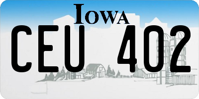 IA license plate CEU402