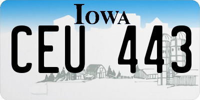 IA license plate CEU443