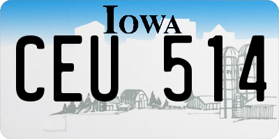 IA license plate CEU514