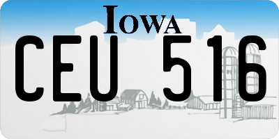 IA license plate CEU516