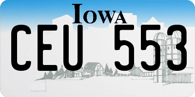 IA license plate CEU553