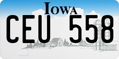 IA license plate CEU558