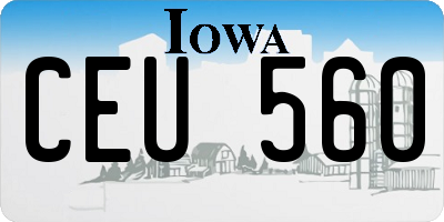 IA license plate CEU560