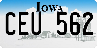 IA license plate CEU562
