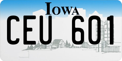 IA license plate CEU601