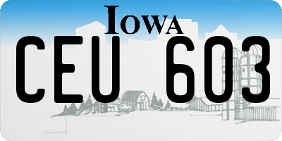 IA license plate CEU603