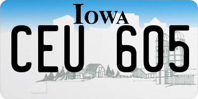 IA license plate CEU605
