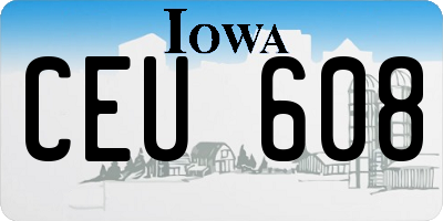 IA license plate CEU608