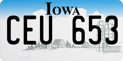IA license plate CEU653