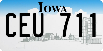 IA license plate CEU711