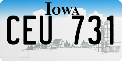 IA license plate CEU731