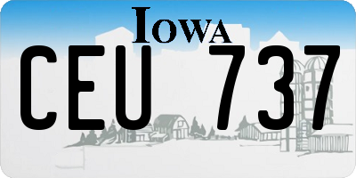 IA license plate CEU737