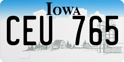 IA license plate CEU765