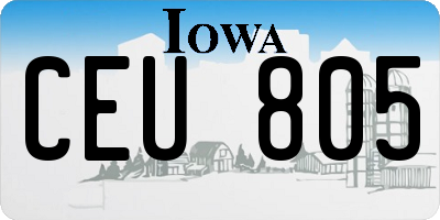 IA license plate CEU805