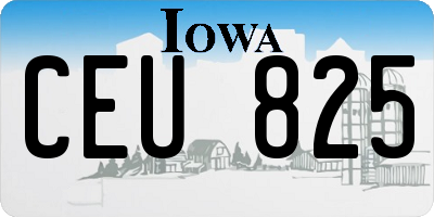 IA license plate CEU825
