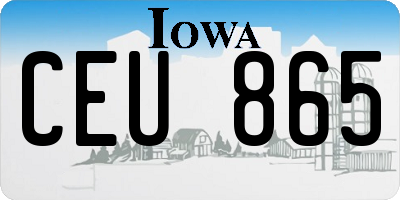 IA license plate CEU865