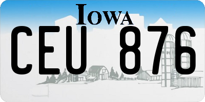 IA license plate CEU876
