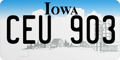IA license plate CEU903