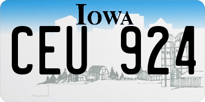 IA license plate CEU924